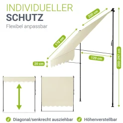 Klemmmarkise Kapstadt mit Handkurbel