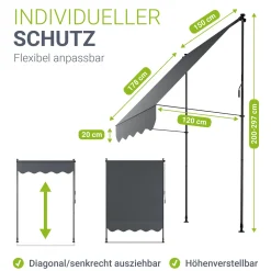 Klemmmarkise Kapstadt mit Handkurbel