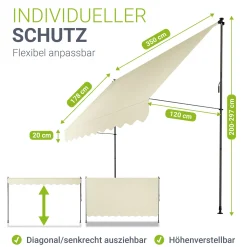 Klemmmarkise Kapstadt mit Handkurbel