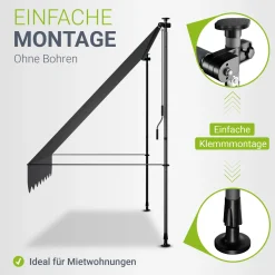 Klemmmarkise Kapstadt mit Handkurbel