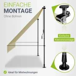 Klemmmarkise Kapstadt mit Handkurbel