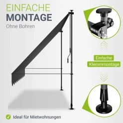 Klemmmarkise Kapstadt mit Handkurbel