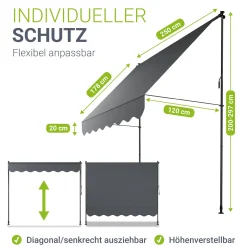 Klemmmarkise Kapstadt mit Handkurbel
