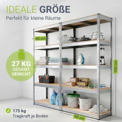 Lagerregal Basic 2er bis 8er Set 180 x 90 x 40 cm