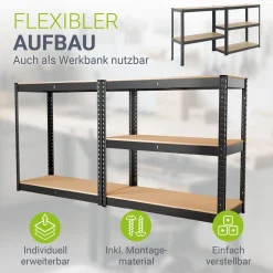 Lagerregal Basic 2er bis 8er Set 180 x 90 x 40 cm
