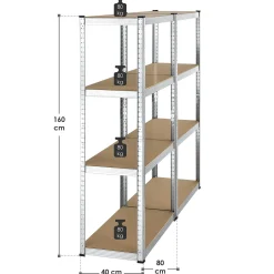 Lagerregal Easy 2er Set 160 x 80 x 40 cm