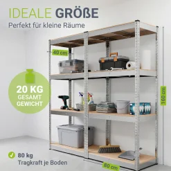 Lagerregal Easy 2er Set 160 x 80 x 40 cm