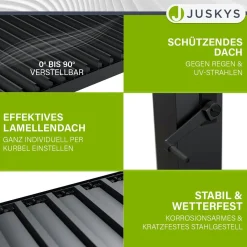 Lamellendach Tahiti 3 x 4 m inkl. 1x Seitenwand 3 m