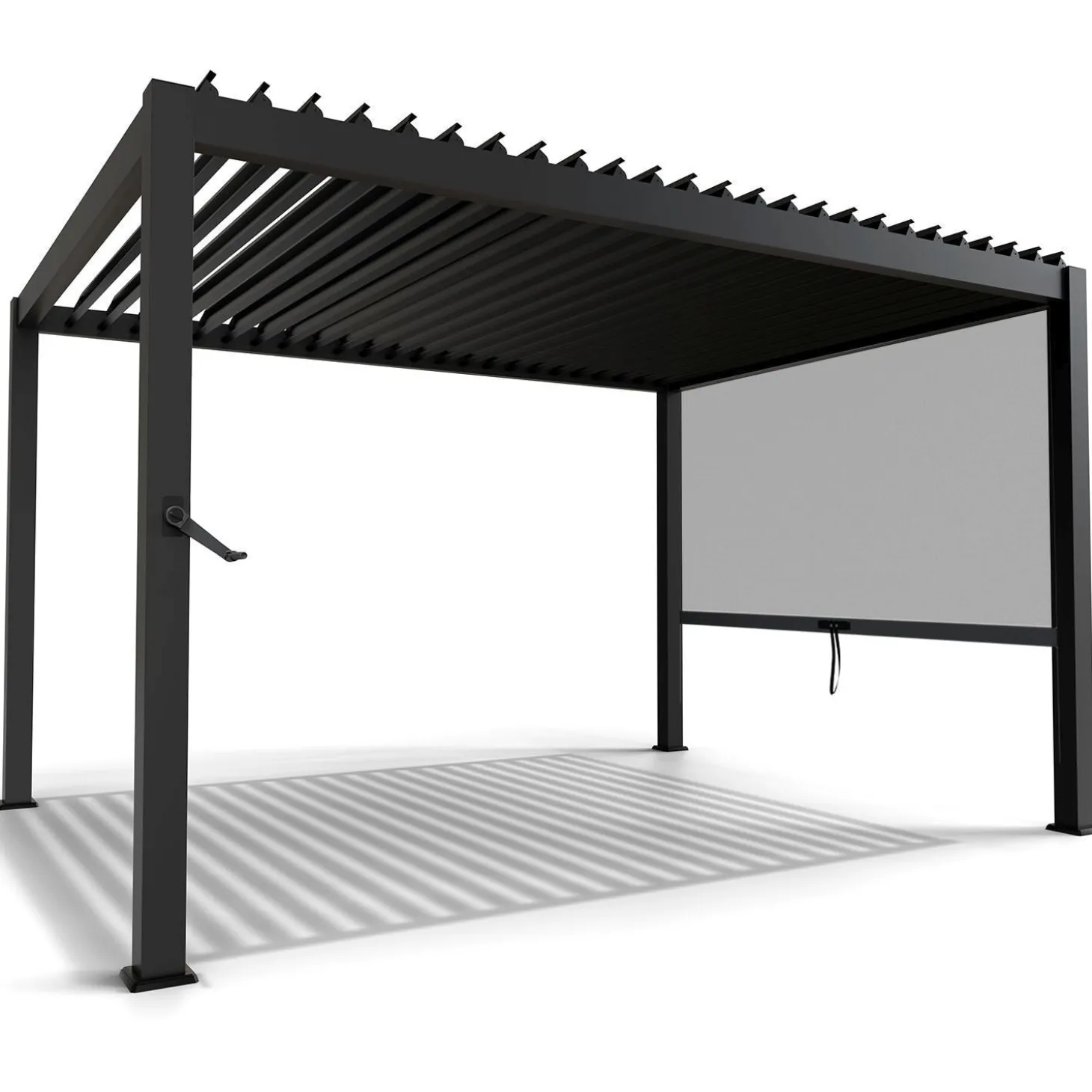 Lamellendach Tahiti 3 x 4 m inkl. 1x Seitenwand 3 m