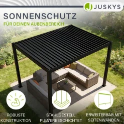 Lamellendach Tahiti 3 x 4 m inkl. 1x Seitenwand 3 m