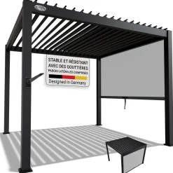 Lamellendach Tahiti 3 x 3 m inkl. 1x Seitenwand 3 m