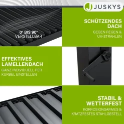 Lamellendach Tahiti 3 x 5,9 m inkl. 1x Seitenwand 3 m
