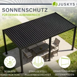 Lamellendach Tahiti 3 x 5,9 m inkl. 1x Seitenwand 3 m