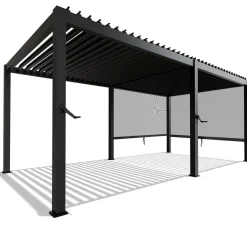 Lamellendach Tahiti 3 x 5,9 m inkl. 2x Seitenwand 3 m