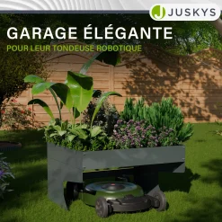 Mähroboter Garage mit Pflanzkasten
