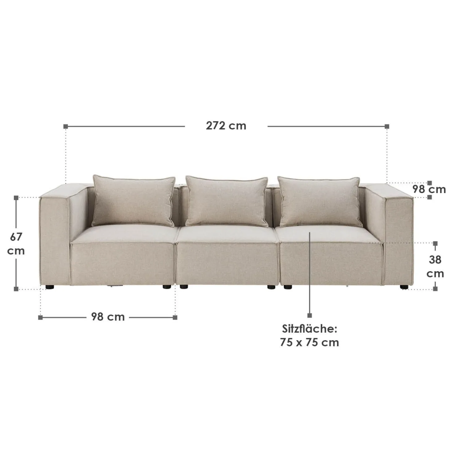 Modulares Sofa Domas M - 3 Sitzer
