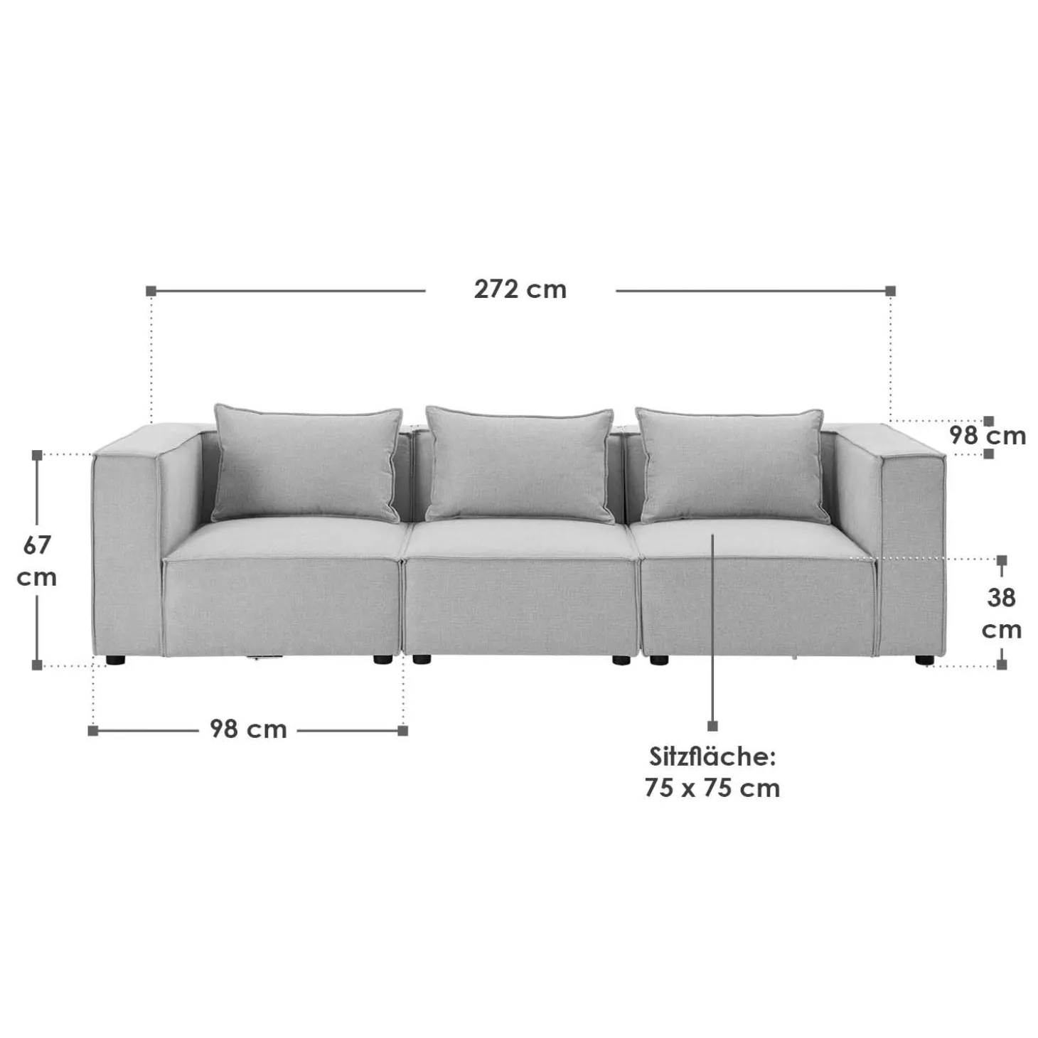 Modulares Sofa Domas M - 3 Sitzer