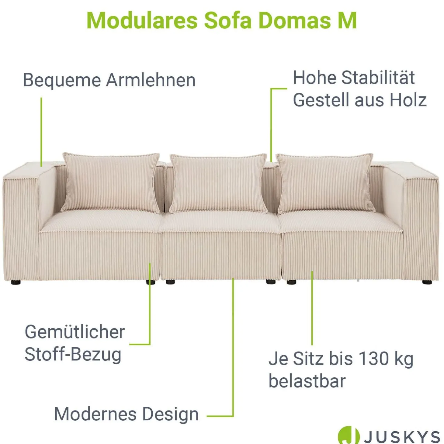 Modulares Sofa Domas M - 3 Sitzer