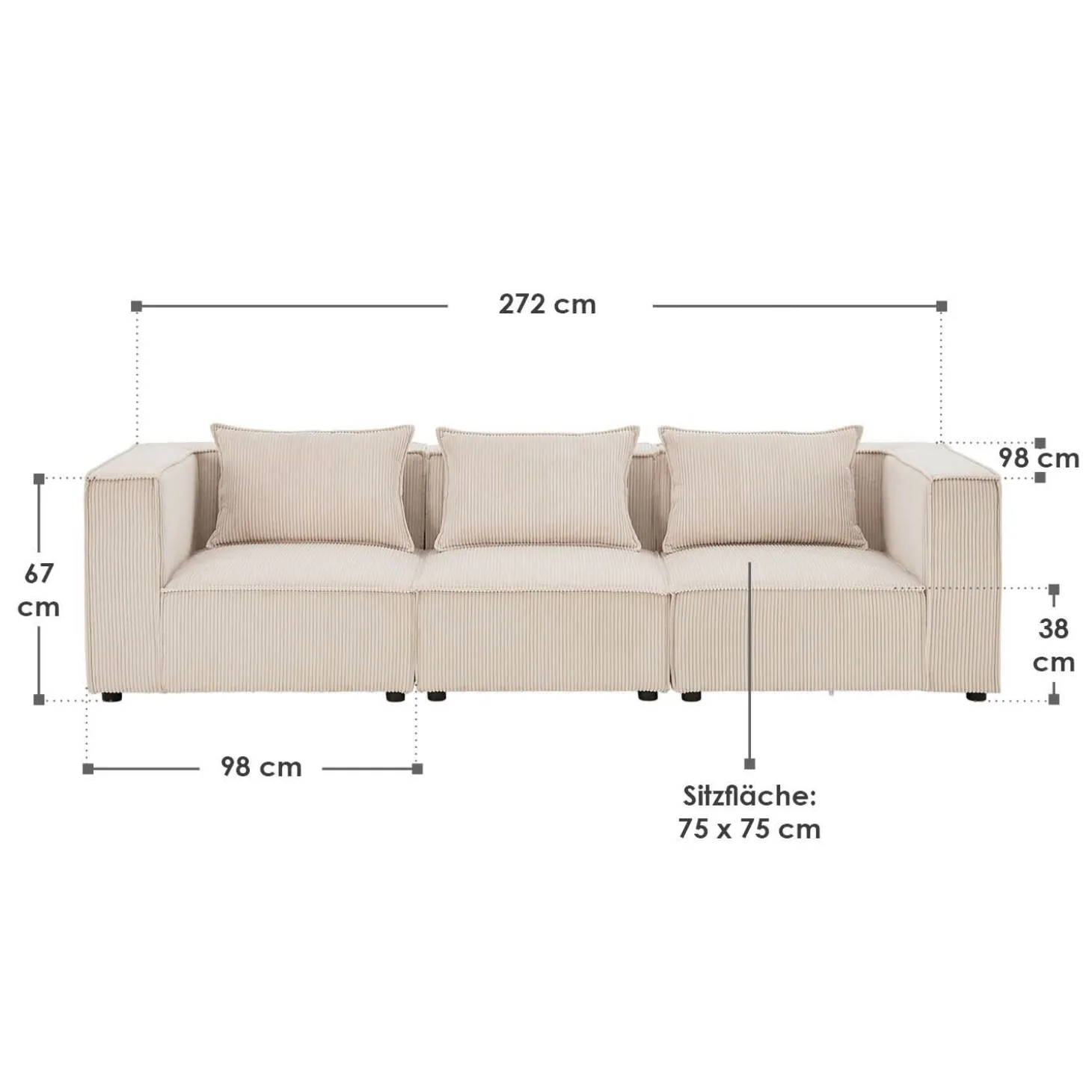 Modulares Sofa Domas M - 3 Sitzer