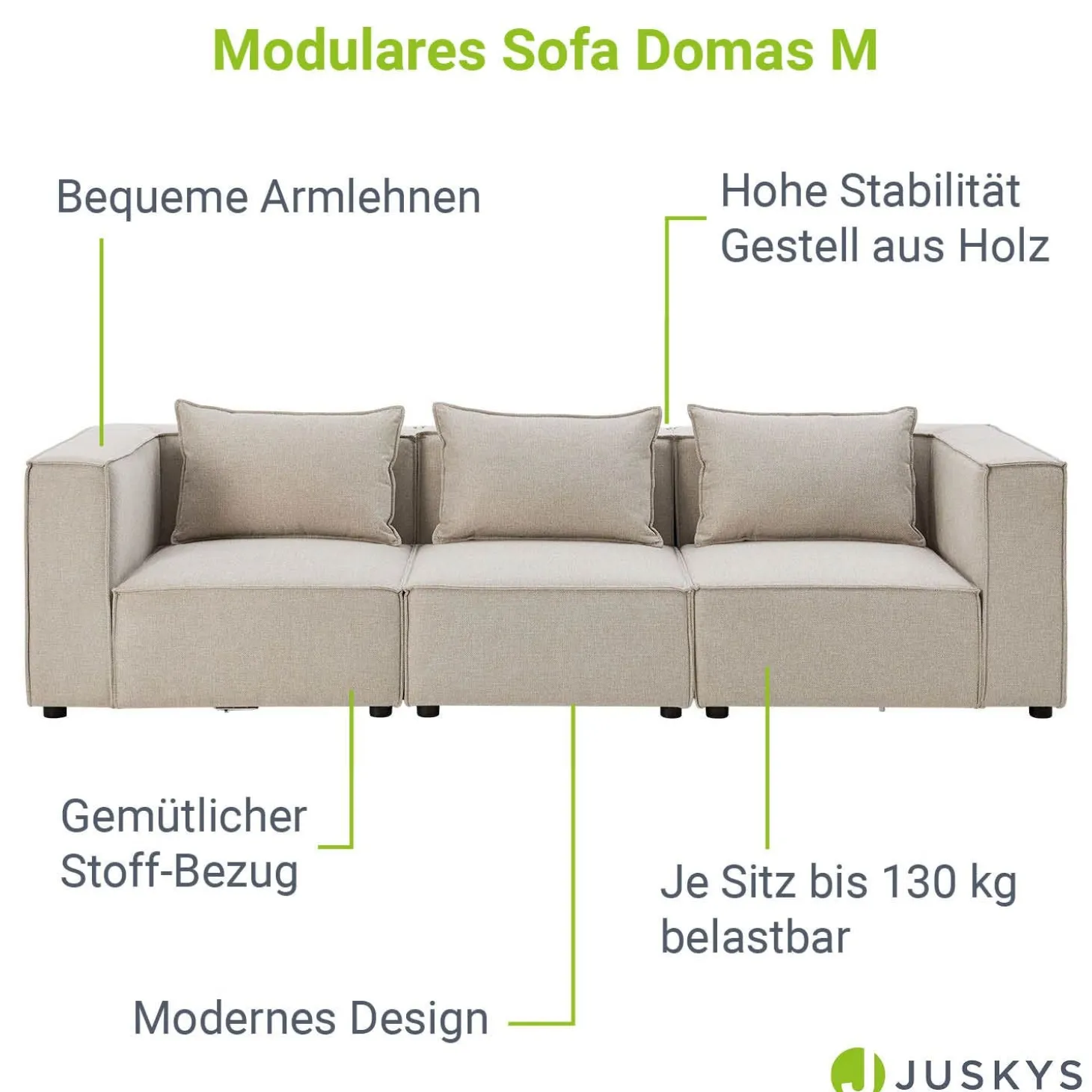 Modulares Sofa Domas M - 3 Sitzer