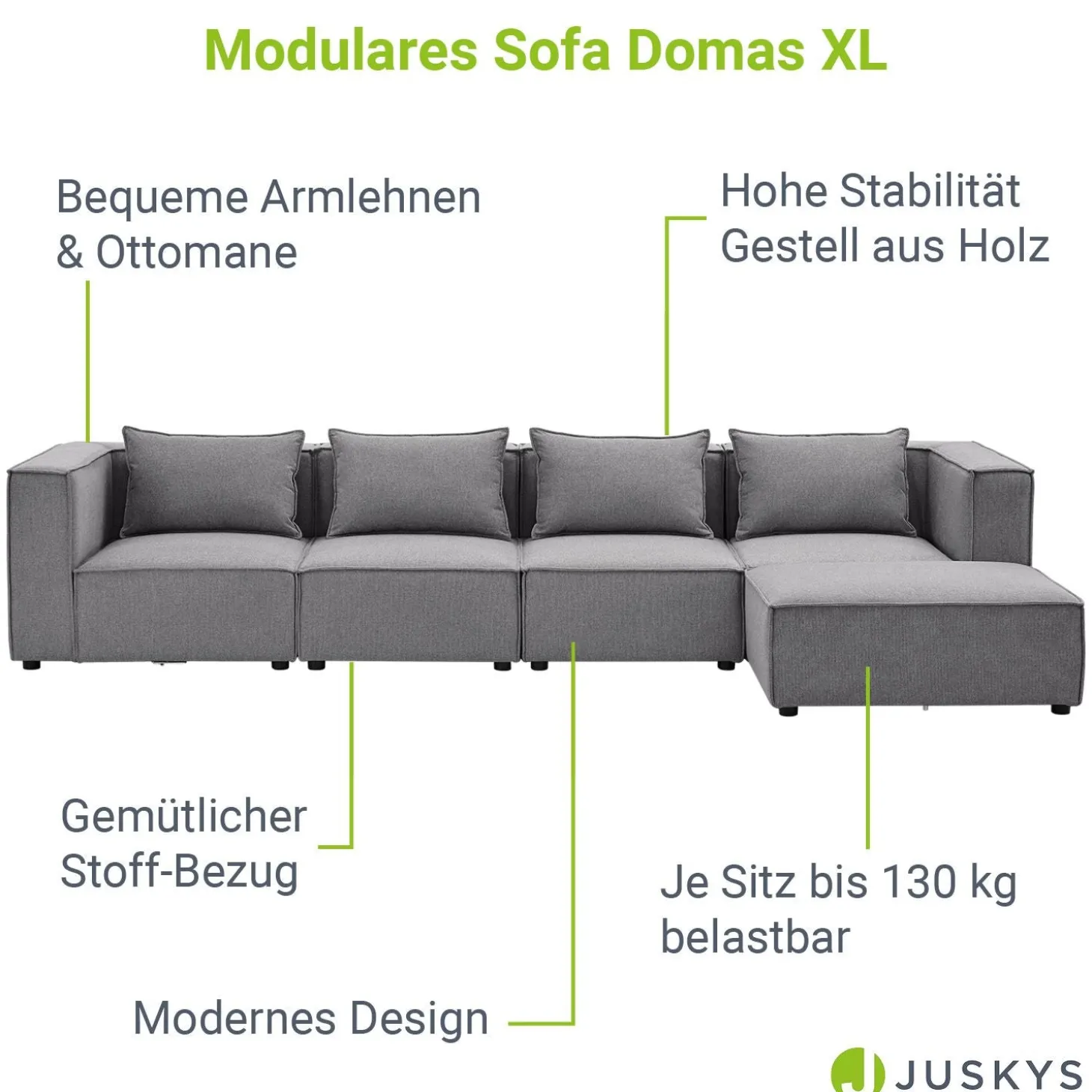 Modulares Sofa Domas XL - 4 Sitzer