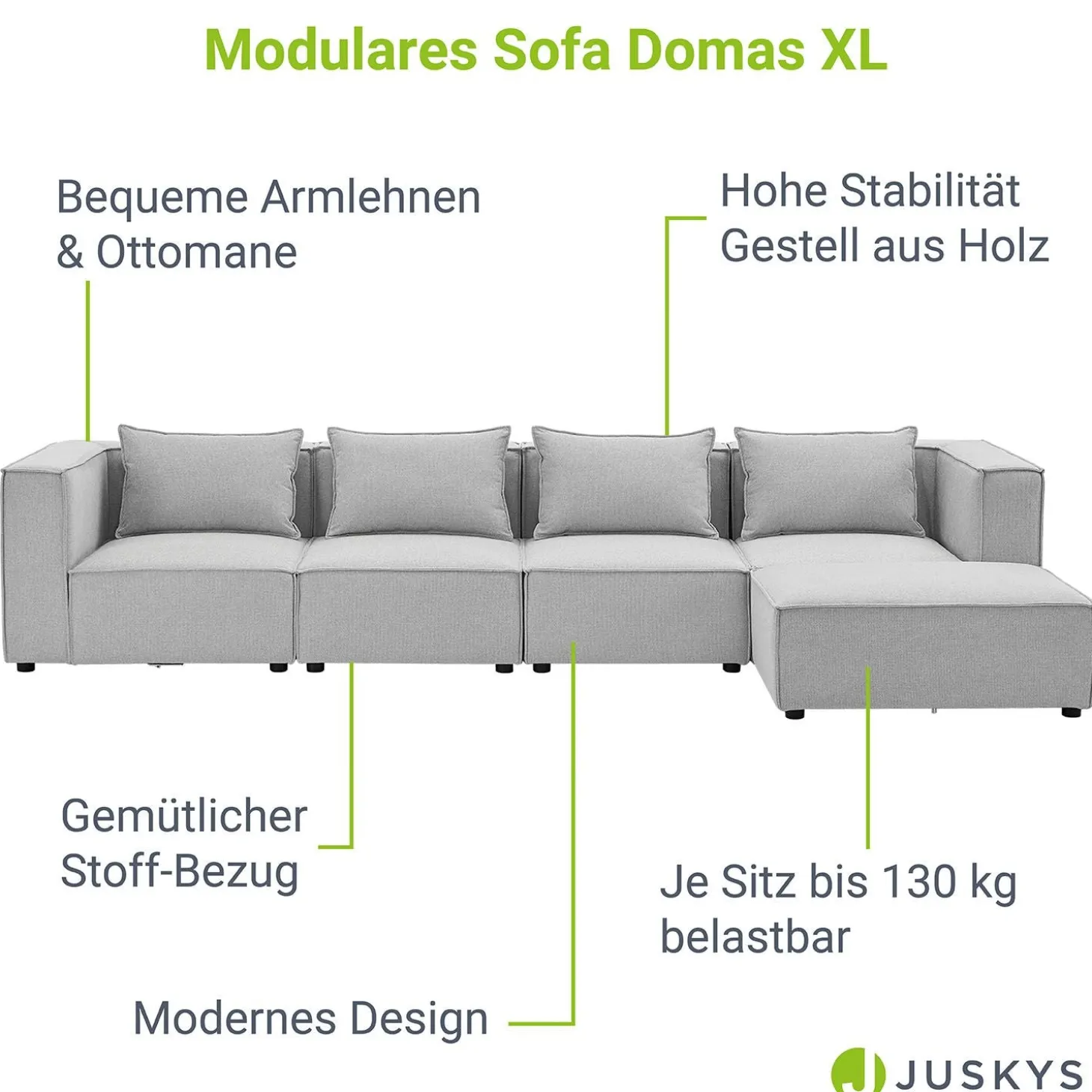 Modulares Sofa Domas XL - 4 Sitzer