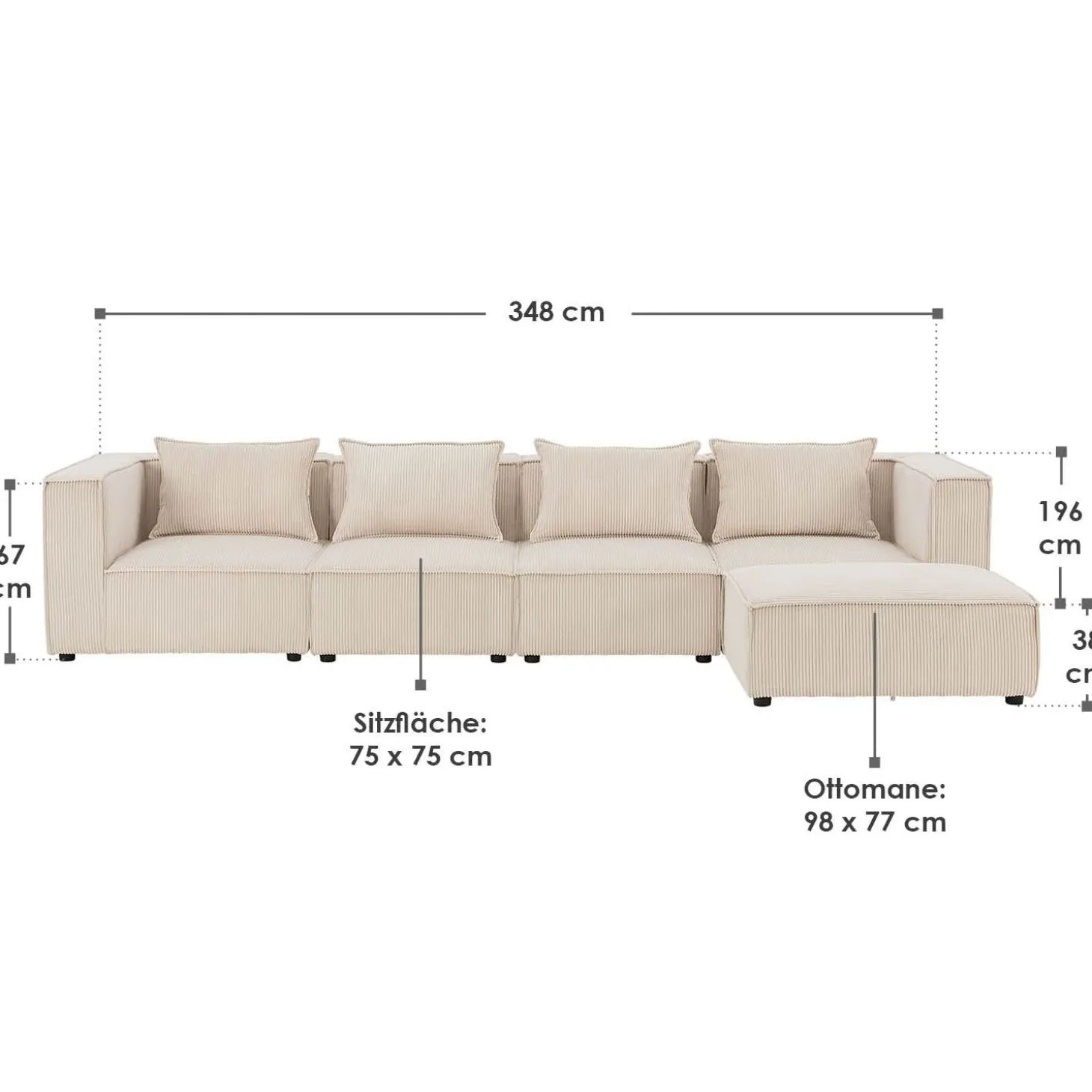 Modulares Sofa Domas XL - 4 Sitzer
