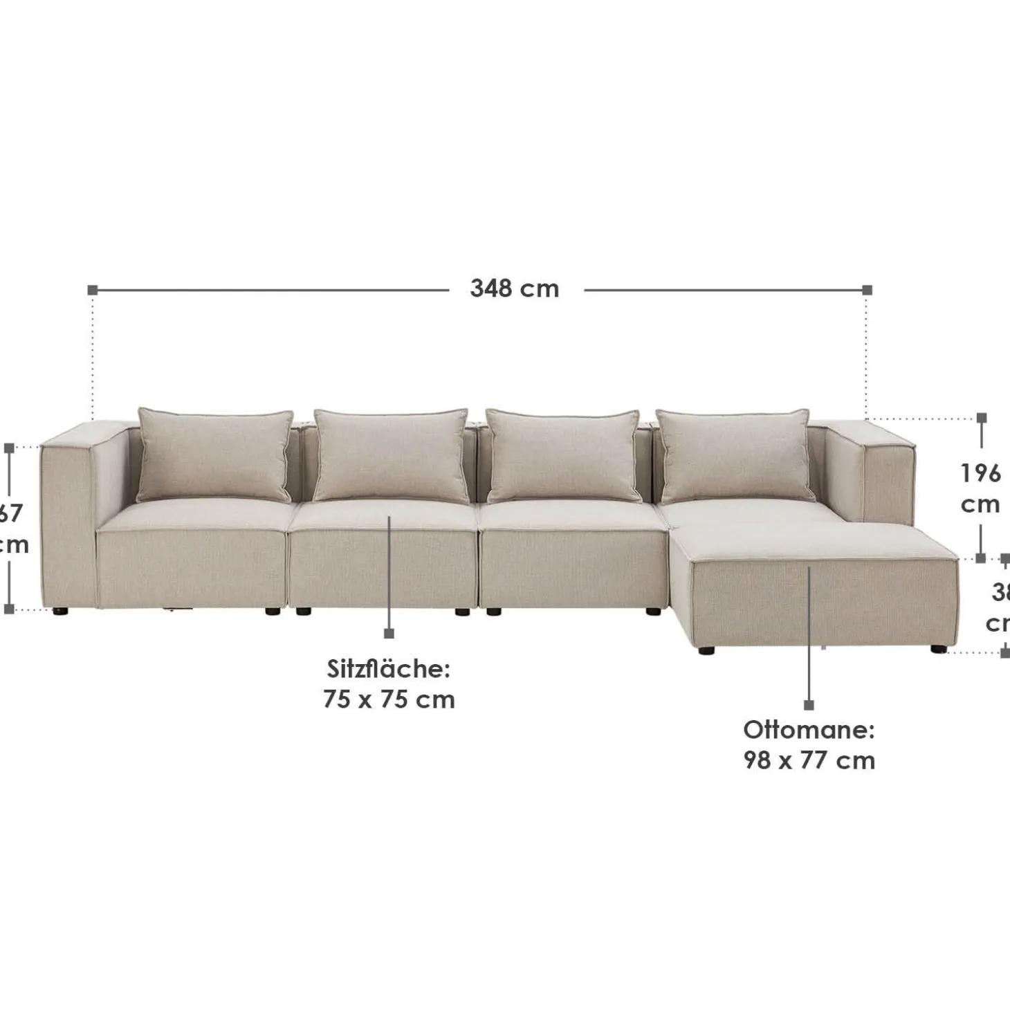 Modulares Sofa Domas XL - 4 Sitzer