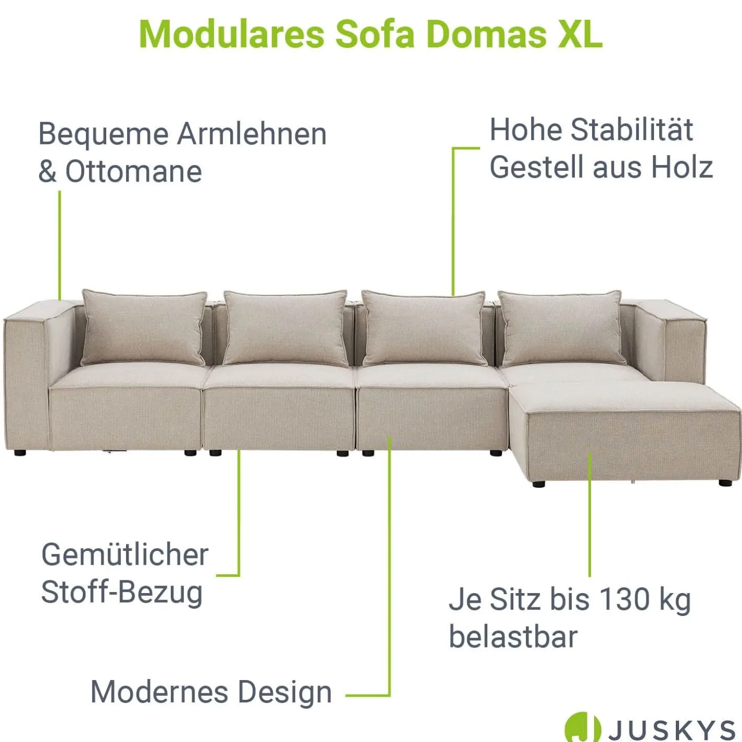 Modulares Sofa Domas XL - 4 Sitzer
