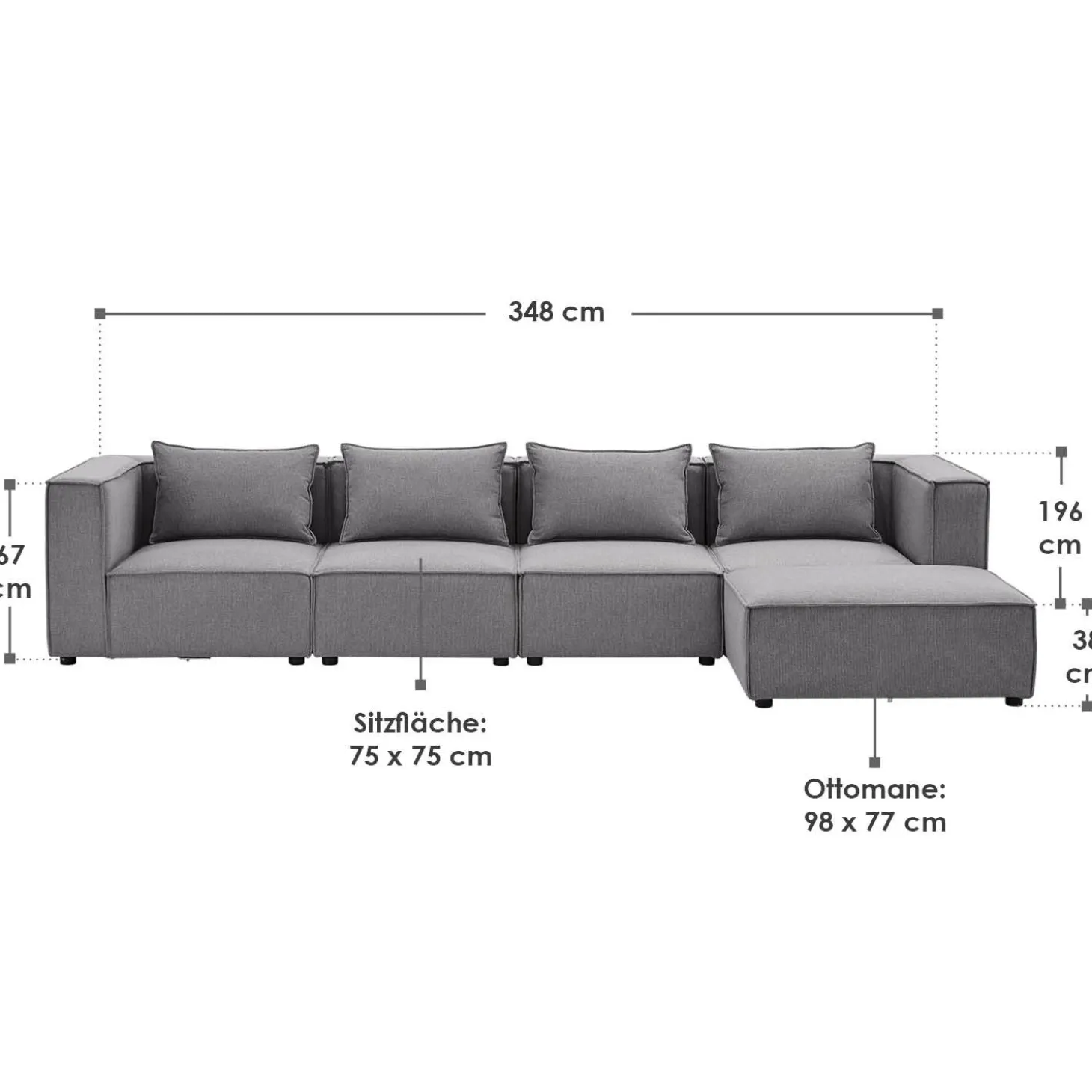 Modulares Sofa Domas XL - 4 Sitzer