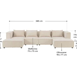 Modulares Sofa Domas XXL - Wohnlandschaft