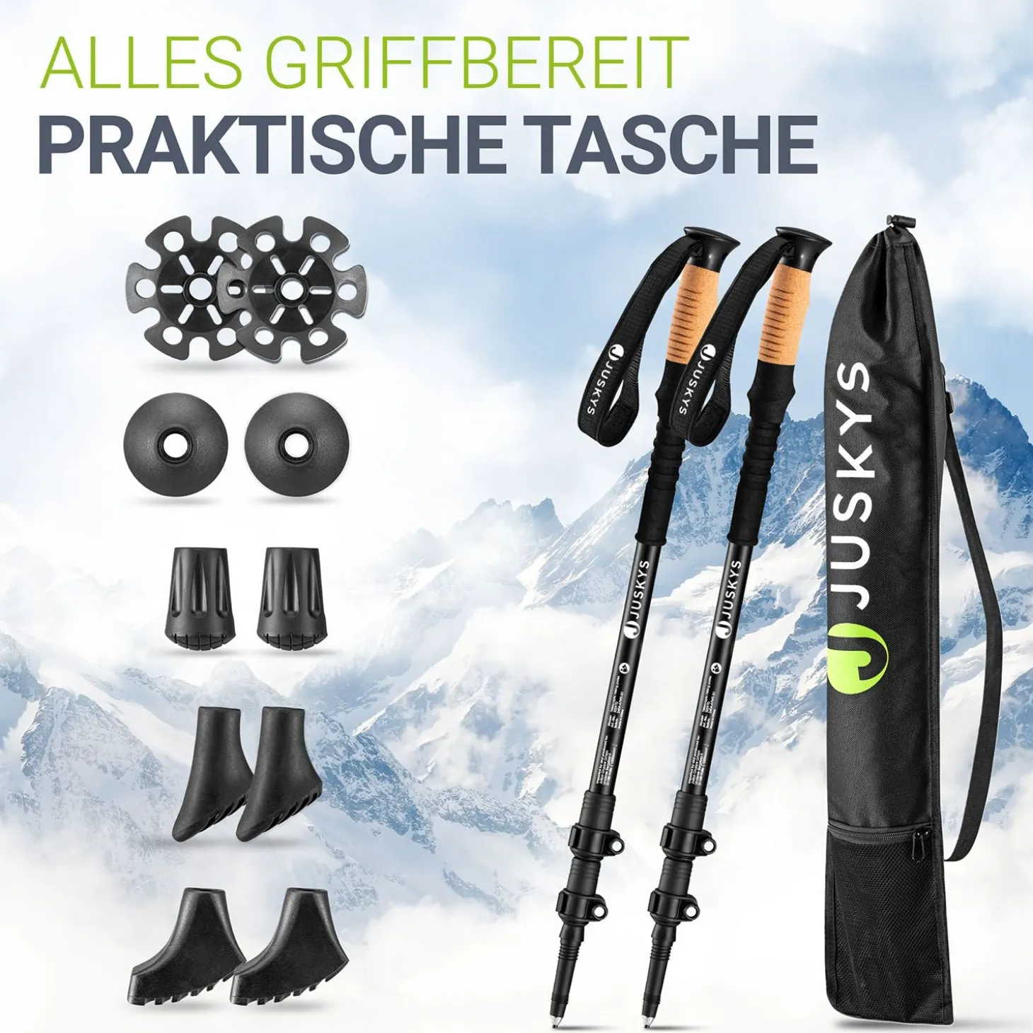 Nordic Walking Wanderstöcke mit Zubehör