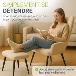 Ohrensessel mit optionalem Hocker Odense