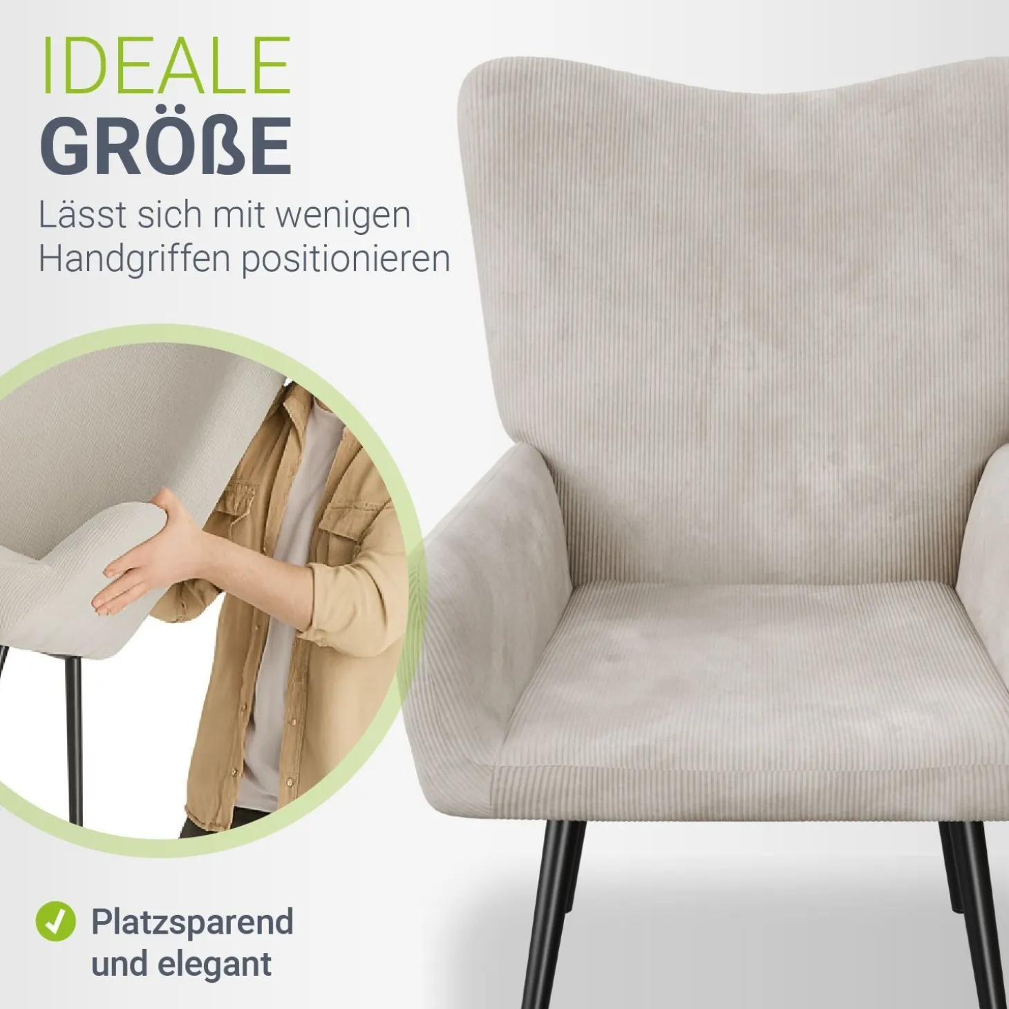 Ohrensessel mit optionalem Hocker Odense