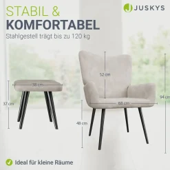 Ohrensessel mit optionalem Hocker Odense