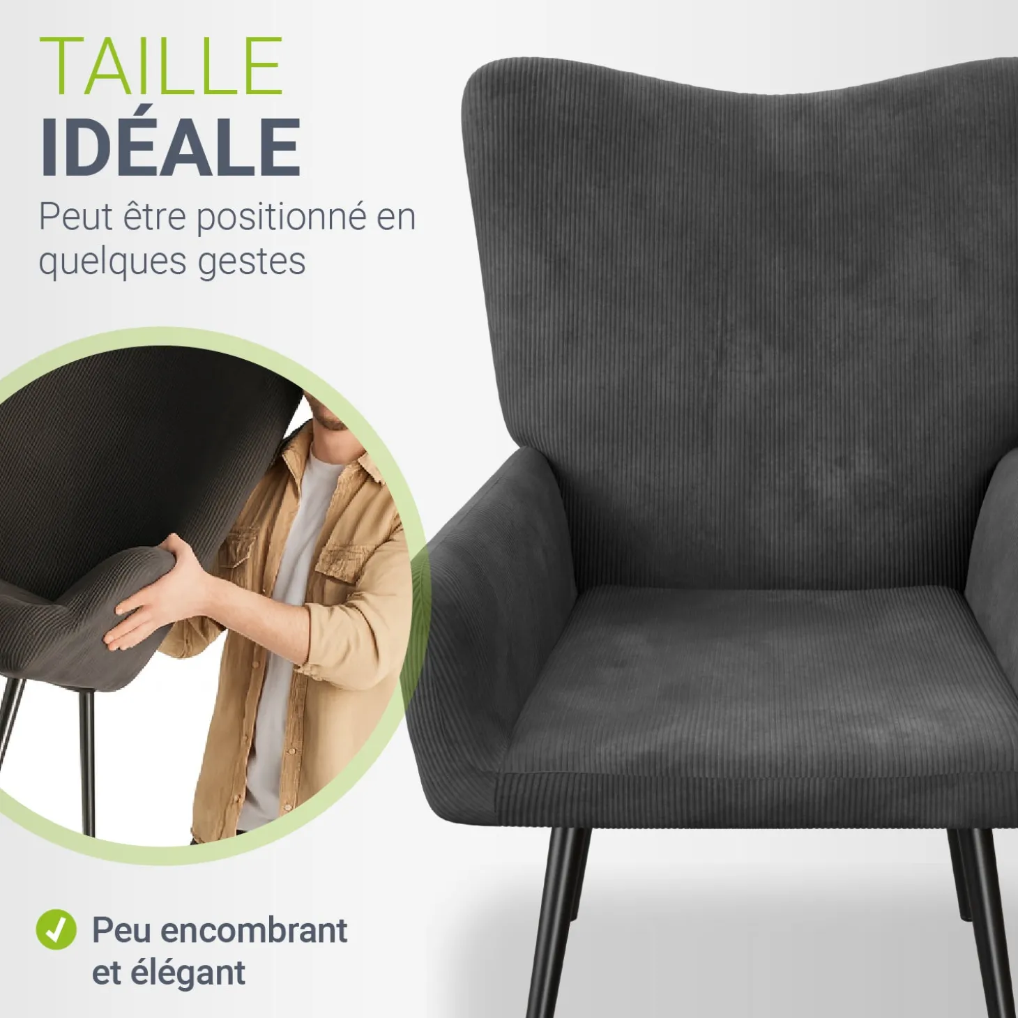 Ohrensessel mit optionalem Hocker Odense