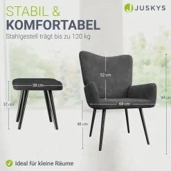 Ohrensessel mit optionalem Hocker Odense