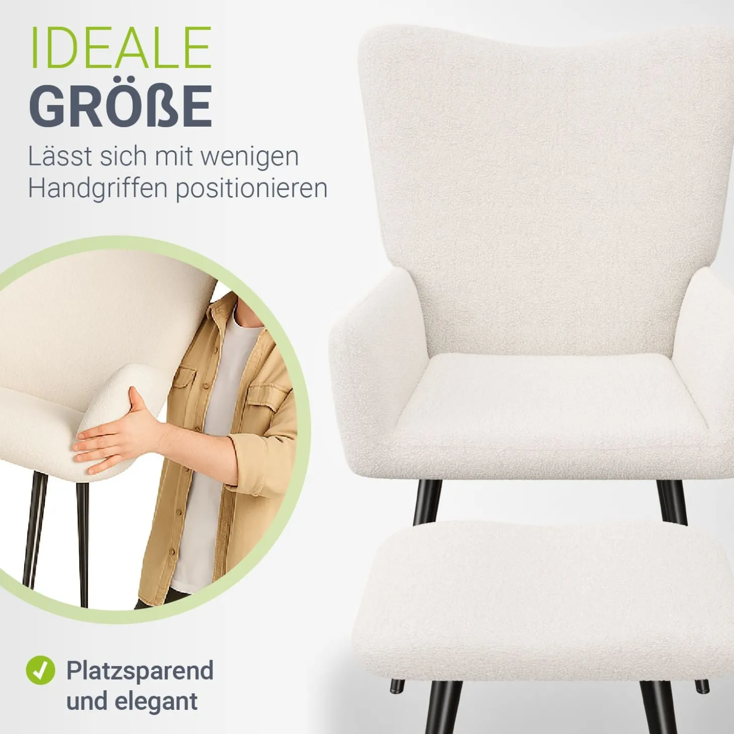 Ohrensessel mit optionalem Hocker Odense
