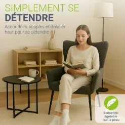 Ohrensessel mit optionalem Hocker Odense