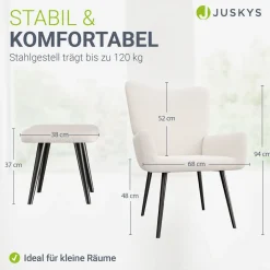 Ohrensessel mit optionalem Hocker Odense