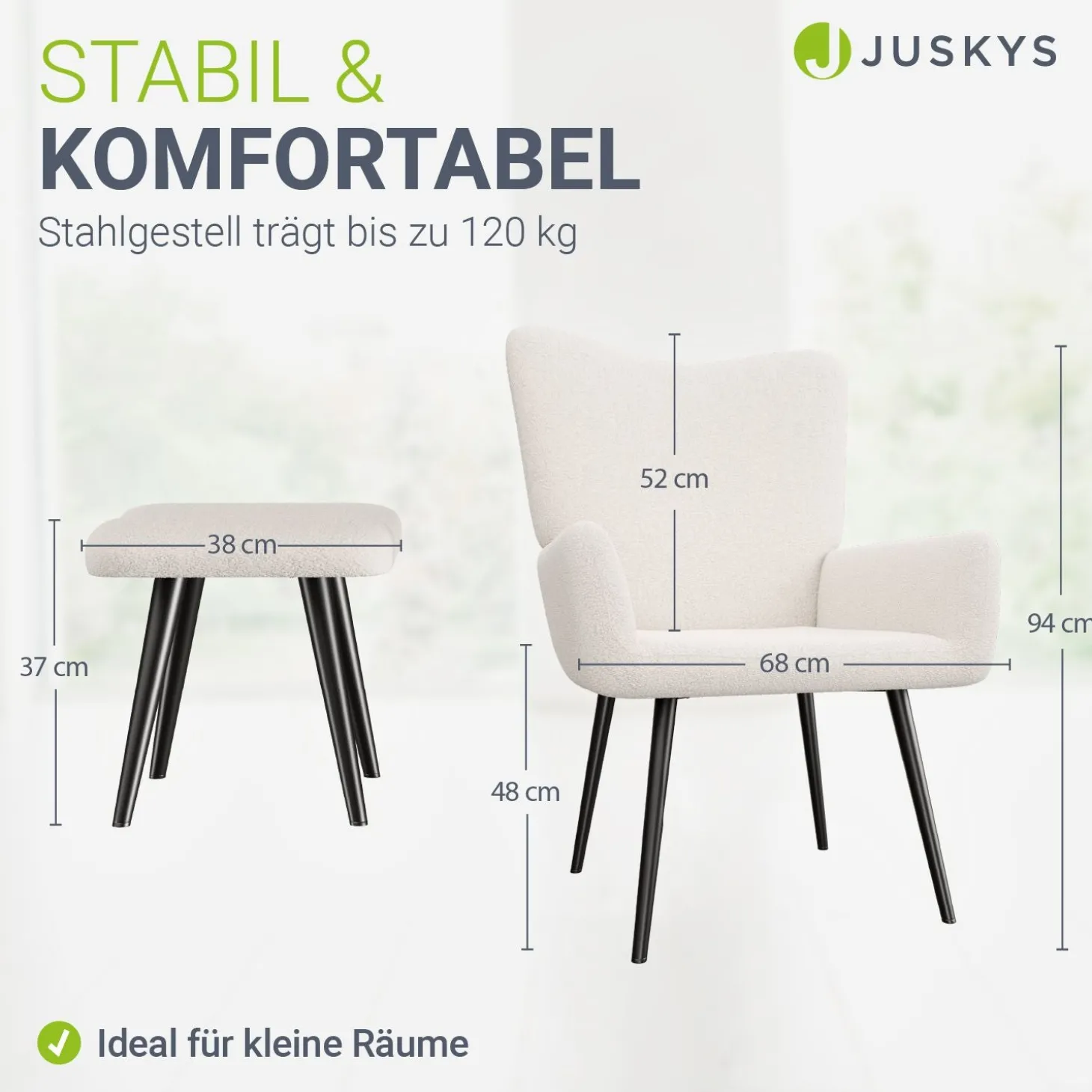 Ohrensessel mit optionalem Hocker Odense