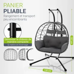 Polyrattan Doppelhängesessel Aria