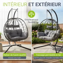 Polyrattan Doppelhängesessel Aria