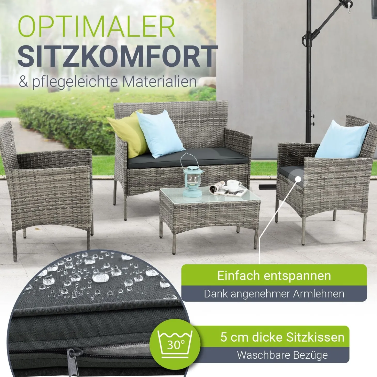 Polyrattan Sitzgruppe Fort Myers