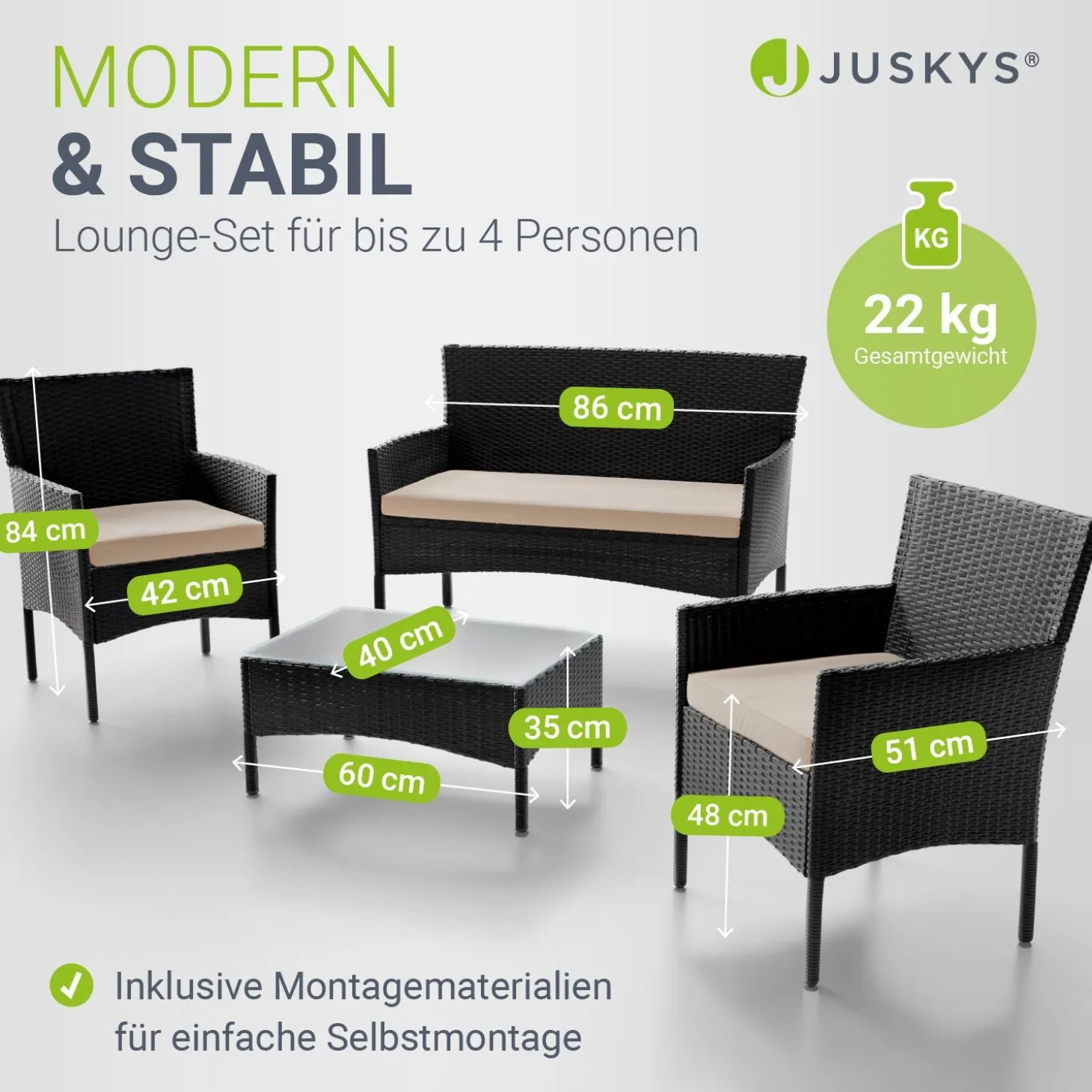 Polyrattan Sitzgruppe Fort Myers