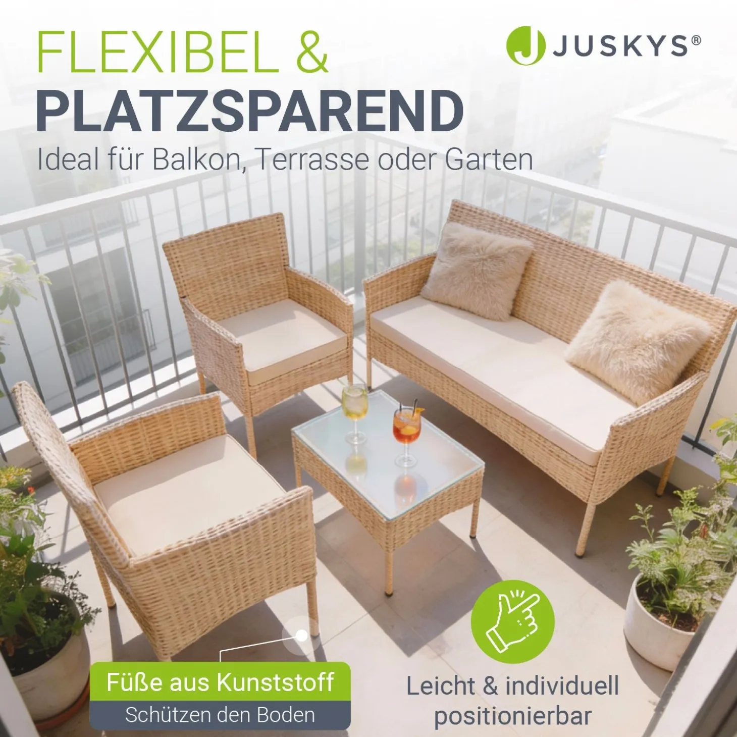 Polyrattan Sitzgruppe Fort Myers