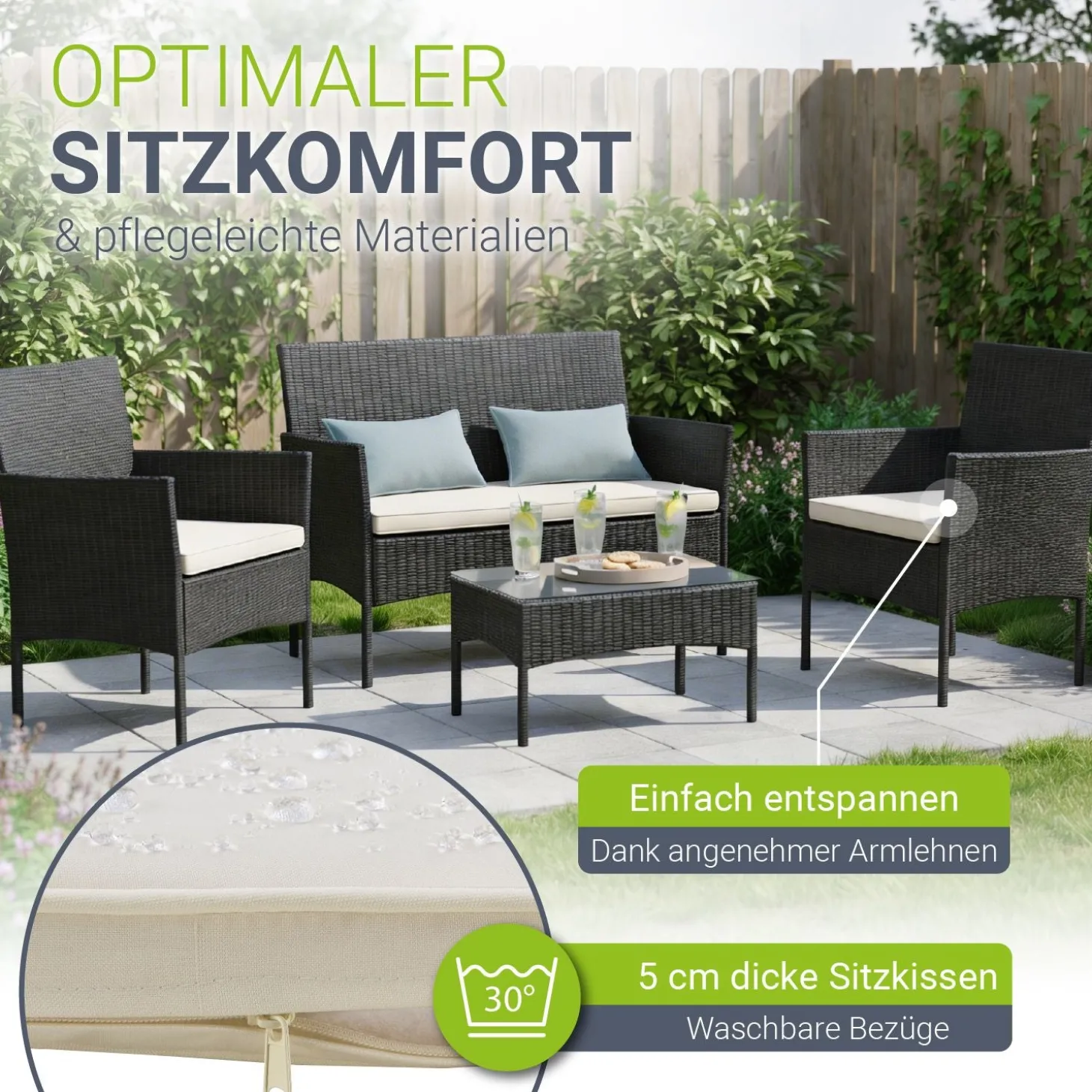 Polyrattan Sitzgruppe Fort Myers