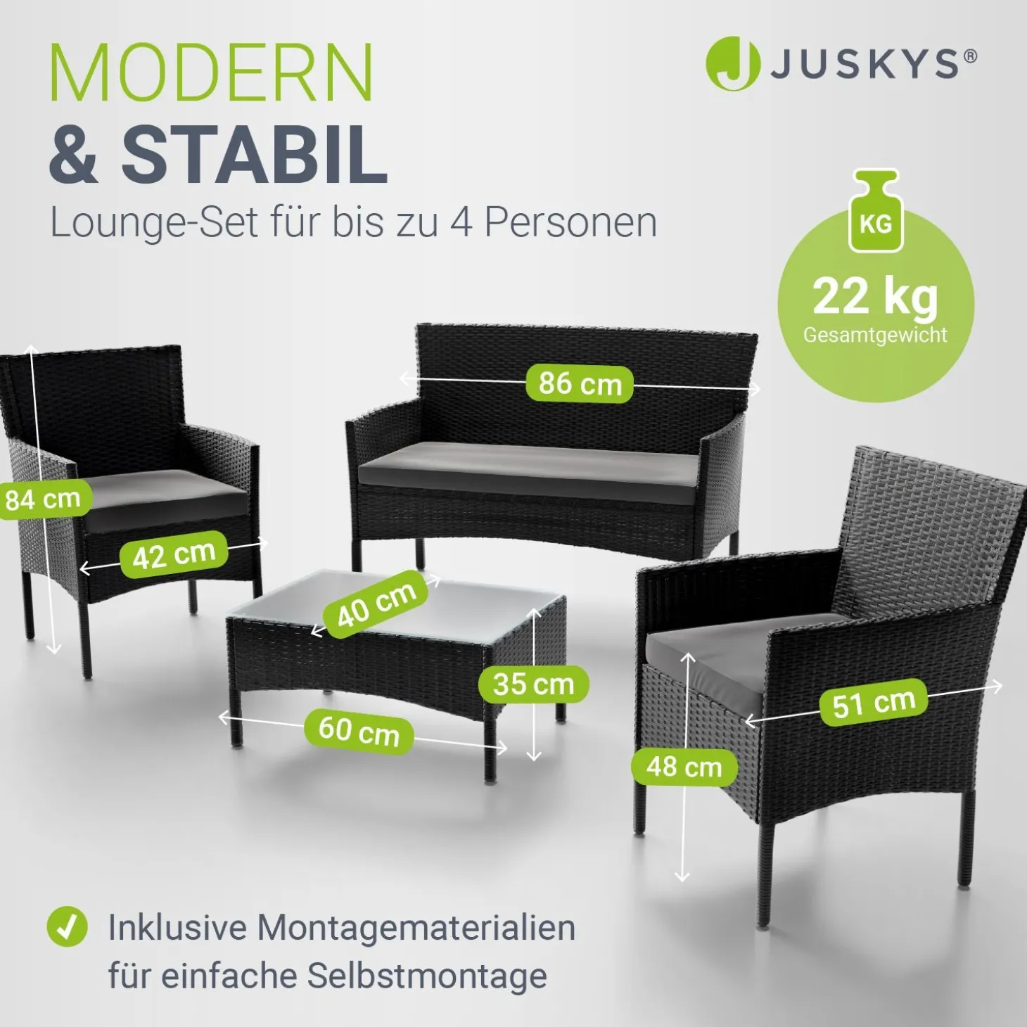 Polyrattan Sitzgruppe Fort Myers