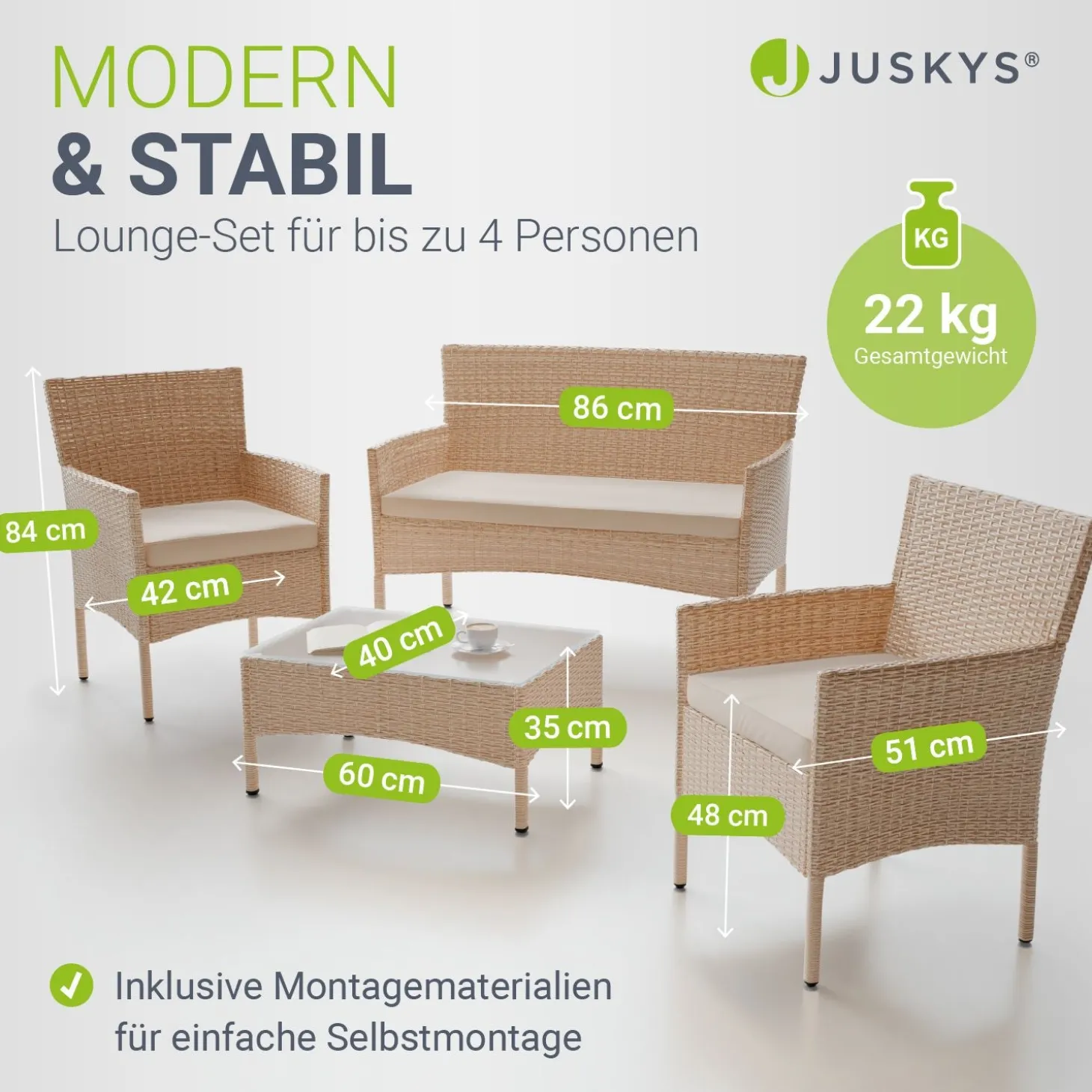 Polyrattan Sitzgruppe Fort Myers