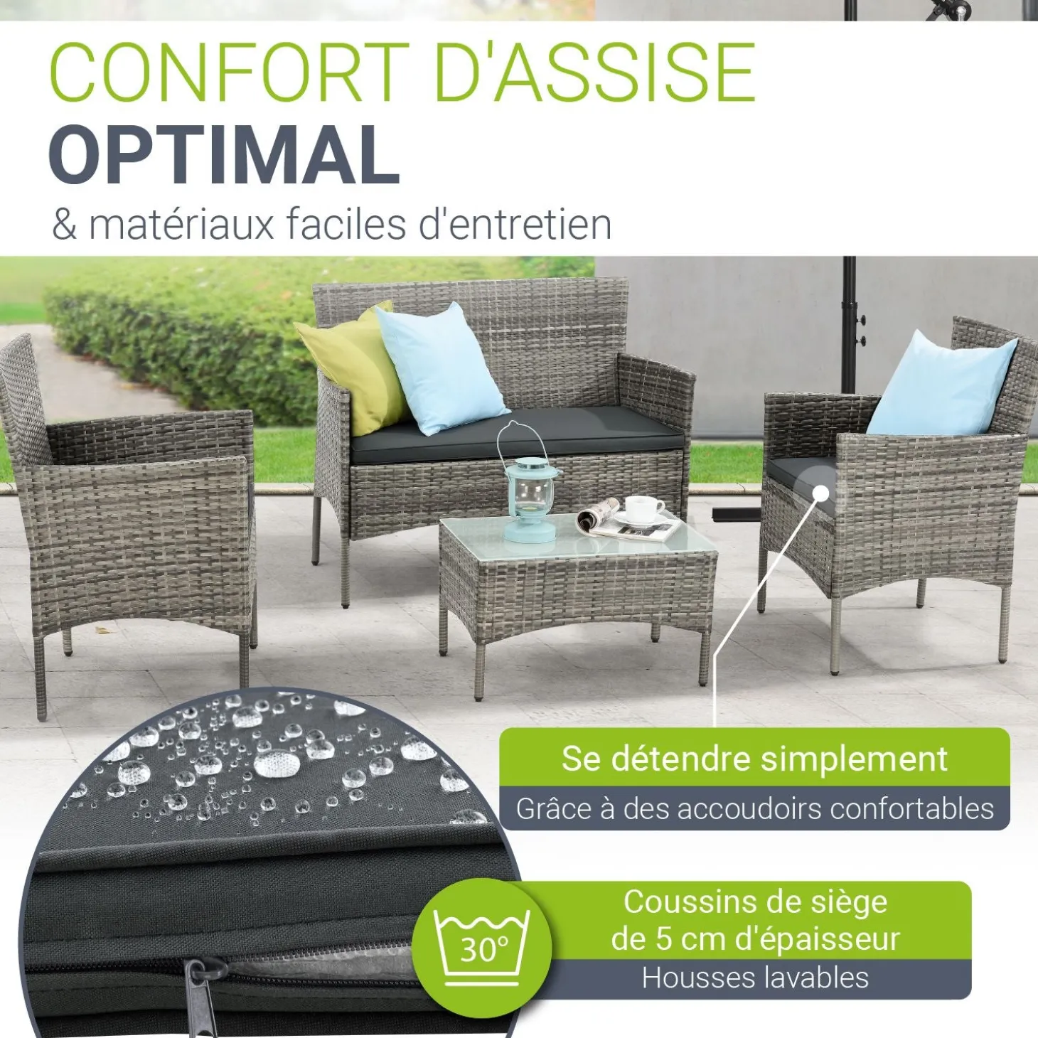 Polyrattan Sitzgruppe Fort Myers